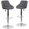Emma and Oliver 2 Pack Contemporary Vinyl Bucket Seat Adjustable Height Barstool with Diamond Pattern Back and Chrome Base